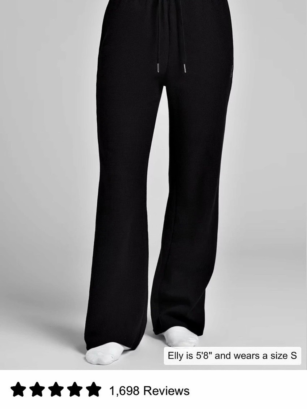 Comfrt Waffle Lounge Pant Waffle Wide Leg Pants Black Size Medium